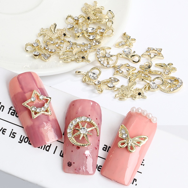 Phụ Kiện Trang Trí Móng Tay Hình Kỳ Lân Bằng Hợp Kim Đính Đá Xinh Xắn