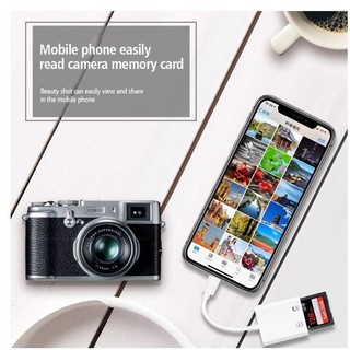 Đầu đọc thẻ nhớ SD TF USB 3 IN 1 dành cho điện thoại IPh tương thích với tất cả các thiết bị họ nhà táo và máy tính bảng