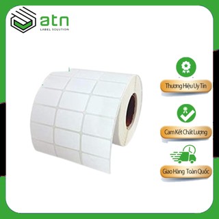 Combo 30 Cuộn Tem 35x22 Mm 3 Hàng In Mã Vạch 50m (5800 Tem) Sử Dụng Lâu Dài