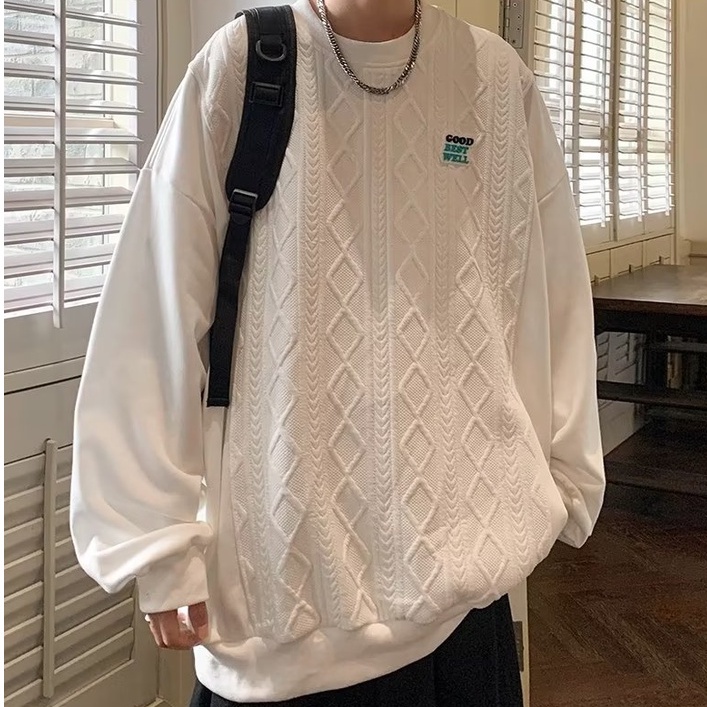 Áo Len Tròng Đầu Cổ Tròn Màu Trơn Thời Trang Hàn Quốc Cho Nam Nữ