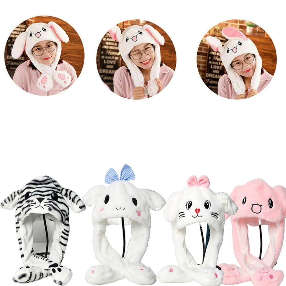 Joye Mũ Lông Chuyển Động Tai Thỏ Có Thể Tháo Rời Dành Cho Trẻ Em Và Người Lớn