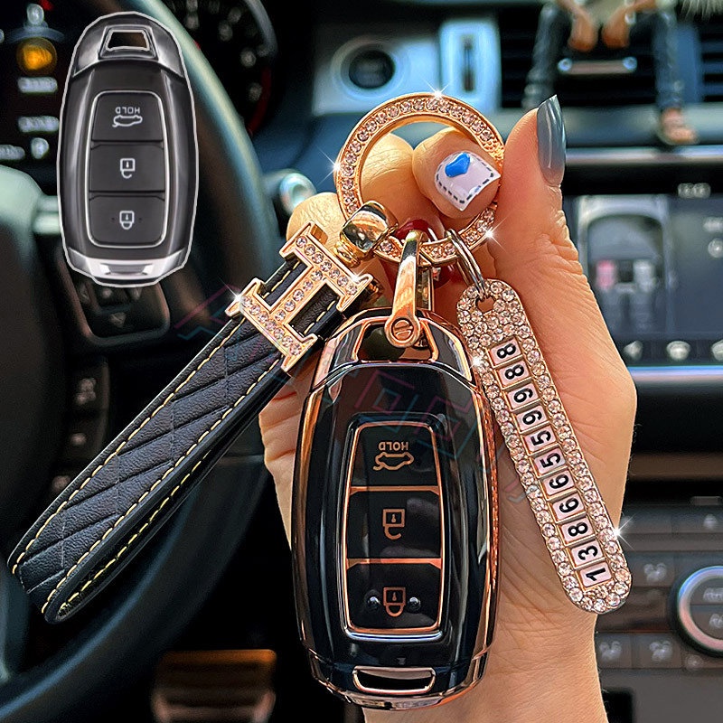 Ốp chìa khóa Huyndai Accent 2021 - 2022 , Elantra Bao da cho chìa khoá Accent / KoNa / Santafe Hyundai Accent 2021 chống xước chống va đập