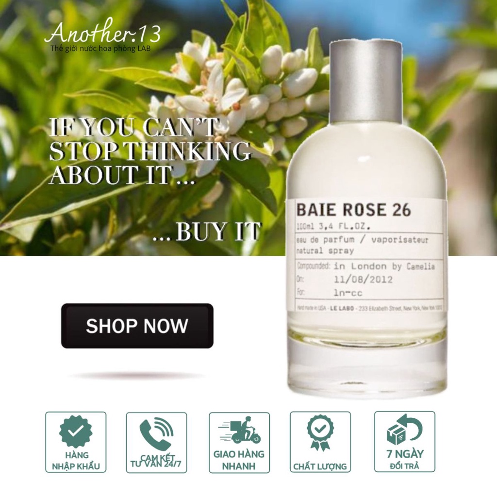 ⁂︎ 10ml┊Nước Hoa Phòng Lab ʟ ᴇ ʟ ᴀ ʙ ᴏ - Baie Rose 26 / EDP