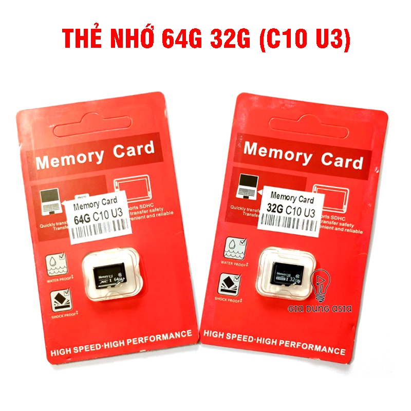 Thẻ nhớ TF (micro-SD) 32G/64G Class 10 - U3 90MB/s điện thoại - camera 4K tốc độ cao