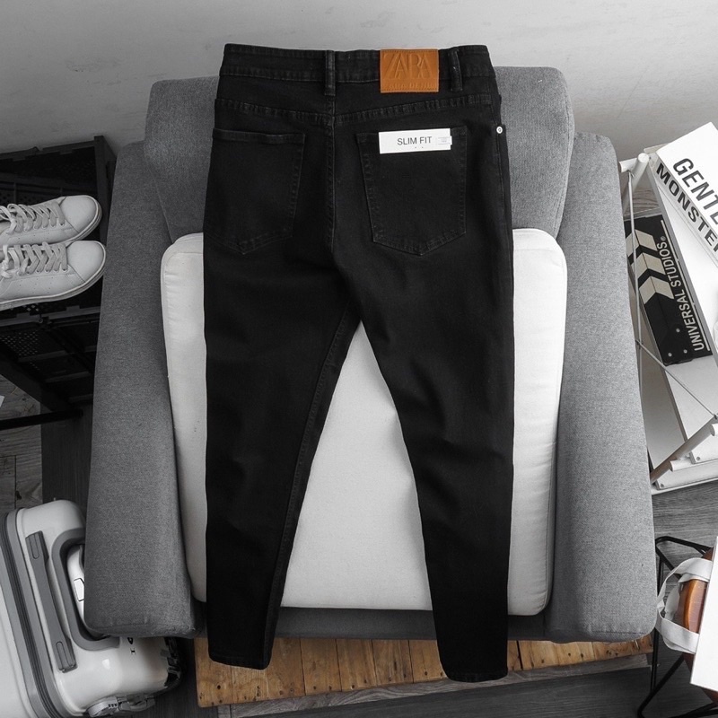 Quần Jeans nam ⚡ 𝗛𝗮̀𝗻𝗴 𝗰𝗮𝗼 𝗰𝗮̂́𝗽 ⚡ Quần bò đen xuất dư xịn mẫu mới nhất 2021