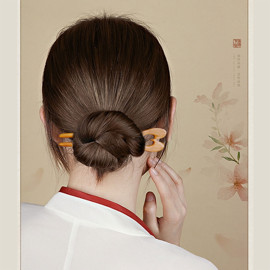 Trâm Cài Tóc Chữ U Bằng Gỗ Đàn Hương Bền Bỉ Phong Cách Trung Hoa Cổ Điển Dùng Mặc Sườn Xám / Đầm
