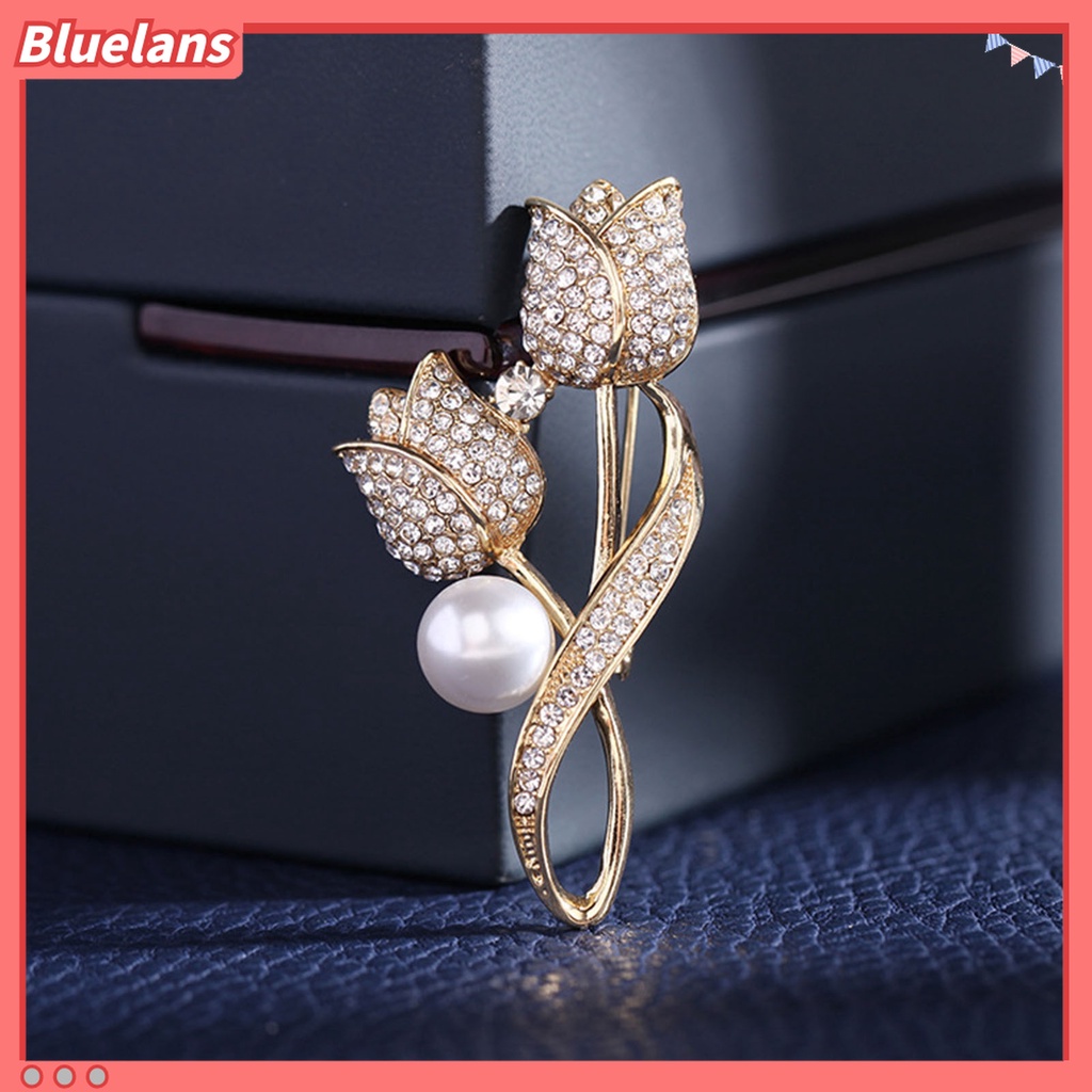 Ghim Cài Áo Hình Hoa Tulip Đính Ngọc Trai Nhân Tạo Thời Trang 48h