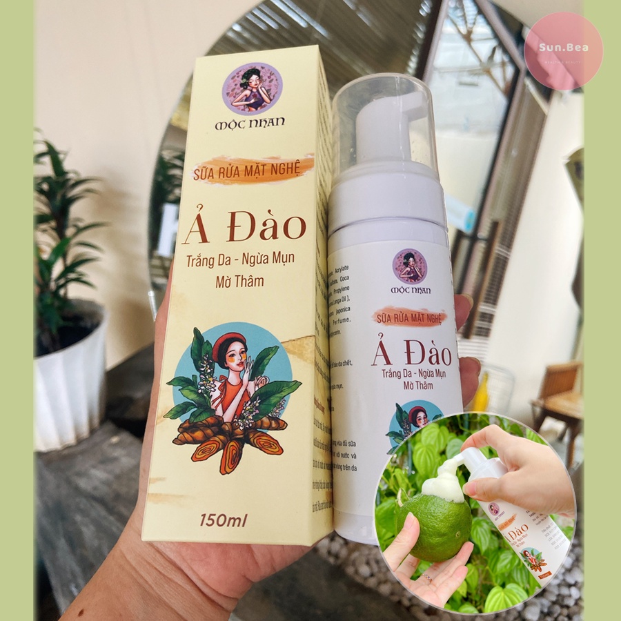 Sữa Rửa Mặt Nghệ Ả Đào Sáng Da Dưỡng Ẩm Mộc Nhan Natural 150ml
