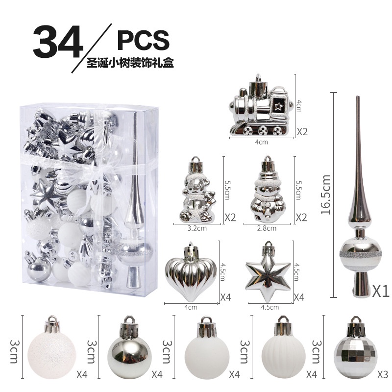 Hàng Mới Về Set 34 Trái Châu Mini K9WX Sơn Màu Trang Trí Cây Thông Noel