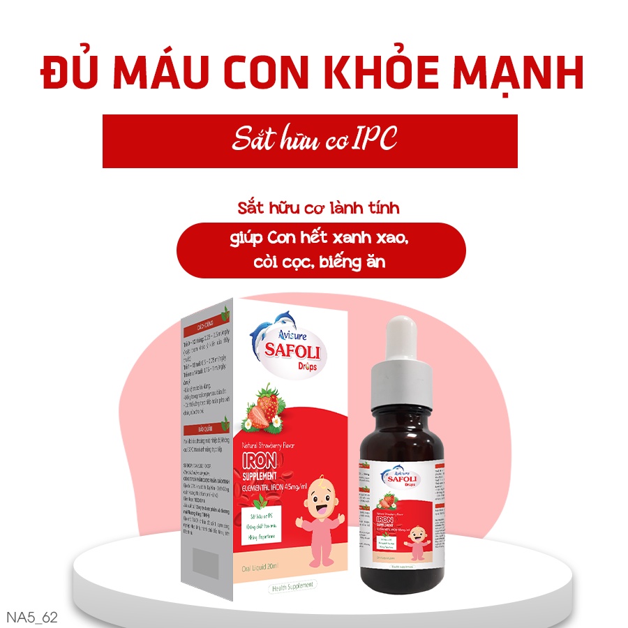 Sắt hữu cơ cho bé Avisure Safoli Drop 20ml - 10ml