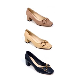 Giầy nữ cao gót da thật gót trụ cao 4cm