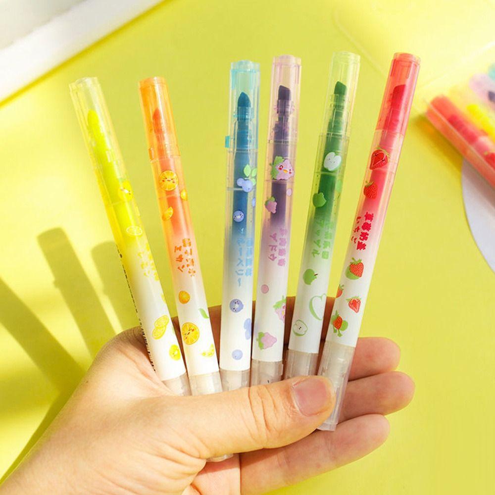 PISTA Set 6 Bút Đánh Dấu Hai Đầu Màu Sắc Ngọt Ngào