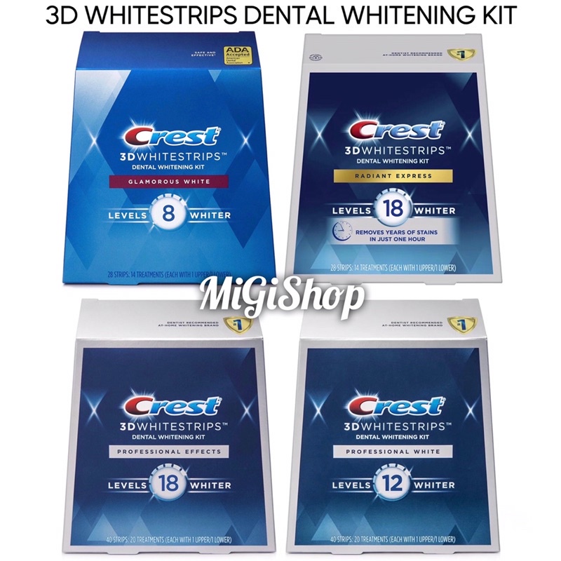 Miếng Dán Trắng Răng Crest 3D Whitestrips Dental Whitening Kit