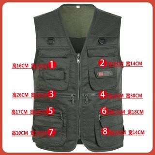 Áo khoác ghi lê phối nhiều túi thời trang xuân thu cho nam trung niên