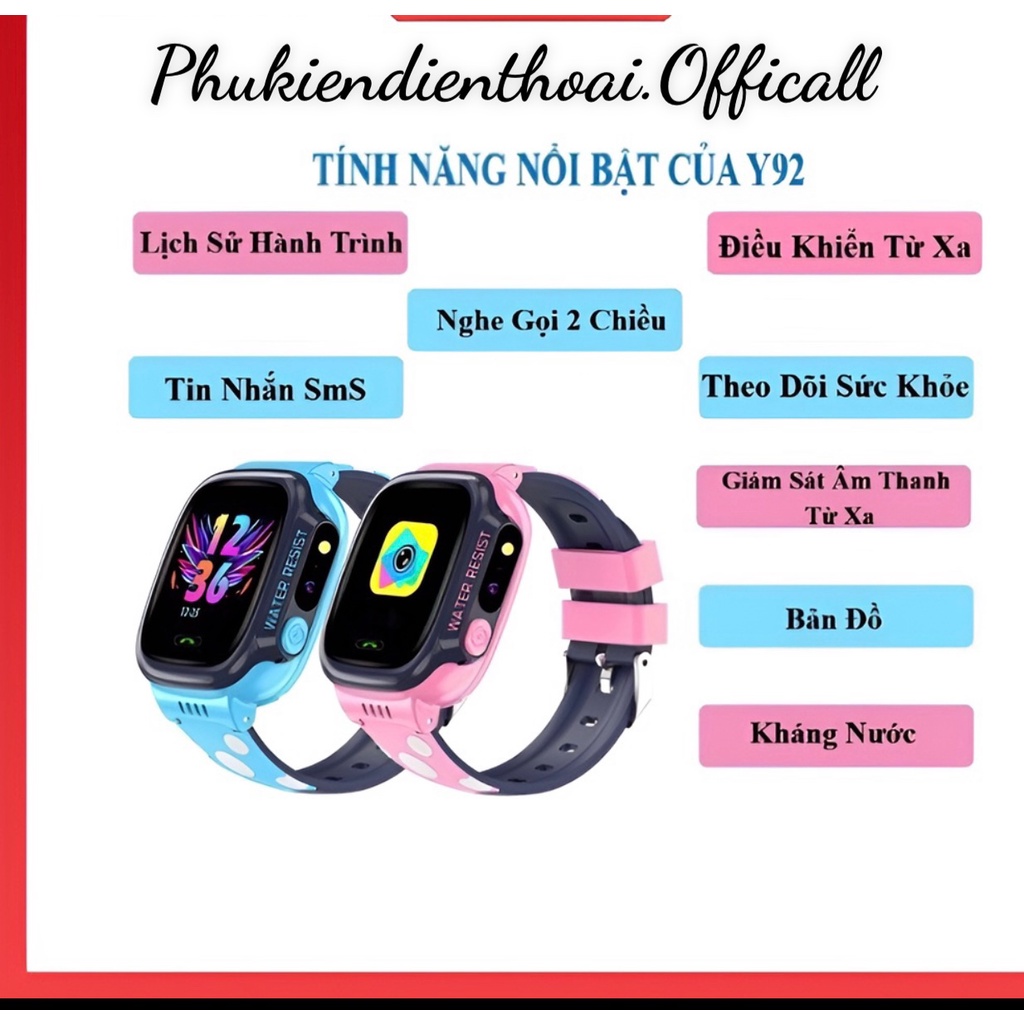Đồng hồ định vị trẻ em thông minh Y92 chính hãng