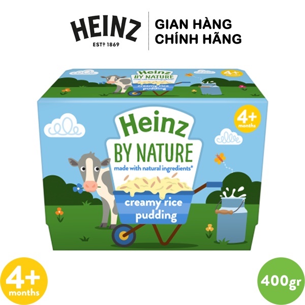 4 hũ Pudding Cháo Kem HEINZ ăn ngay (Date 30/11/2023) (Bé 4 tháng tuổi)