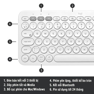 Bàn Phím Bluetooth Logitech K380 - Hàng Chính Hãng