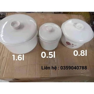 Thố sứ nồi bear, nắp sứ nồi bear 0,5l/0,8l/1,6l