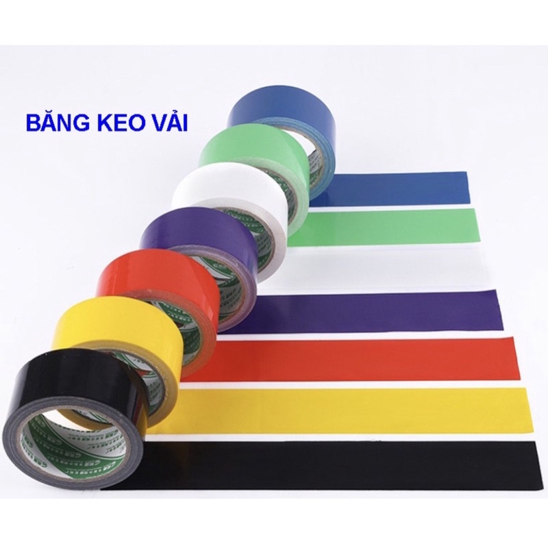 BĂNG KEO VẢI ĐỦ CÁC MÀU ĐỦ KÍC THƯỚC5cm x 2,5cm x 10m
