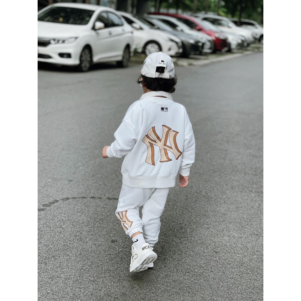 Bộ quần áo nỉ MLB logo hình khối cho bé , set quần áo trẻ em unisex bé trai ,gái , GonZ_Kid