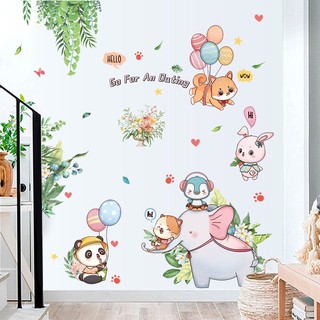 Decal dán tường Vườn thú voi và các bạn
