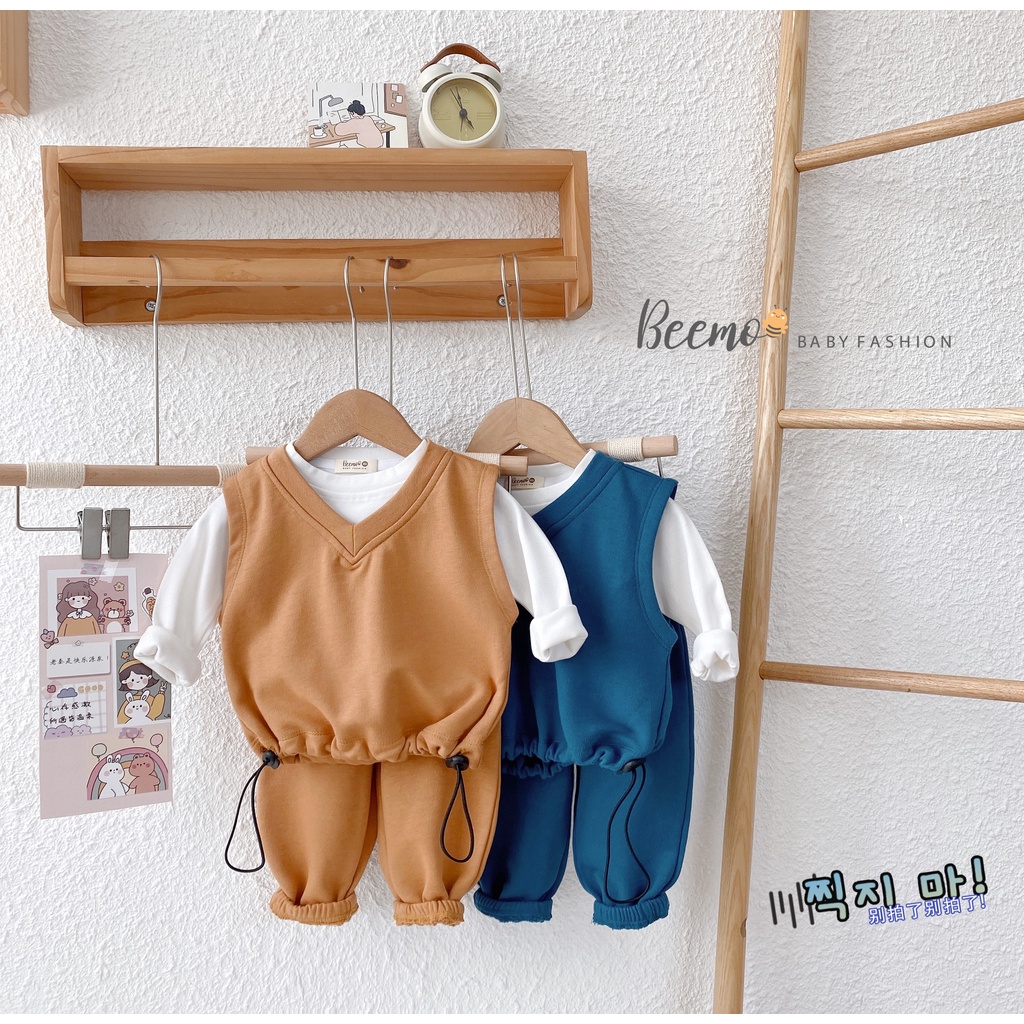 Bộ bé trai dài tay nỉ da cá hàng đẹp cho bé, bộ dài tay cá tính, sành điệu bé trai, set 3 chi tiết