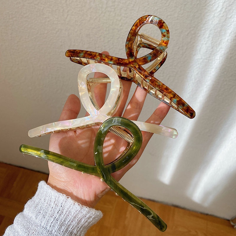 Kẹp Tóc Bằng Kim Loại Kích Thước 13cm Plus Phong Cách Hàn Quốc Cho Nữ