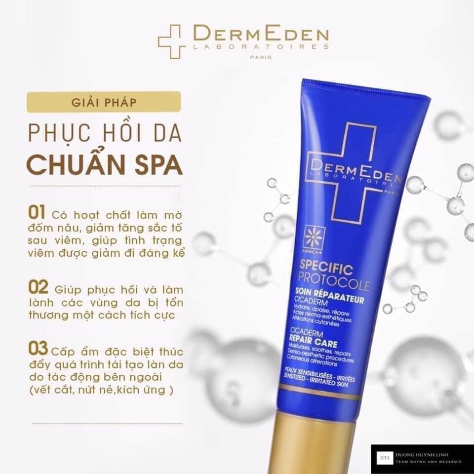DERMEDEN Specific Protocole Cicaderm Repair Care Kem Dưỡng Phục Hồi Da Trước & Sau Laser Nám Tàn Nhang, Peel Da 30ml
