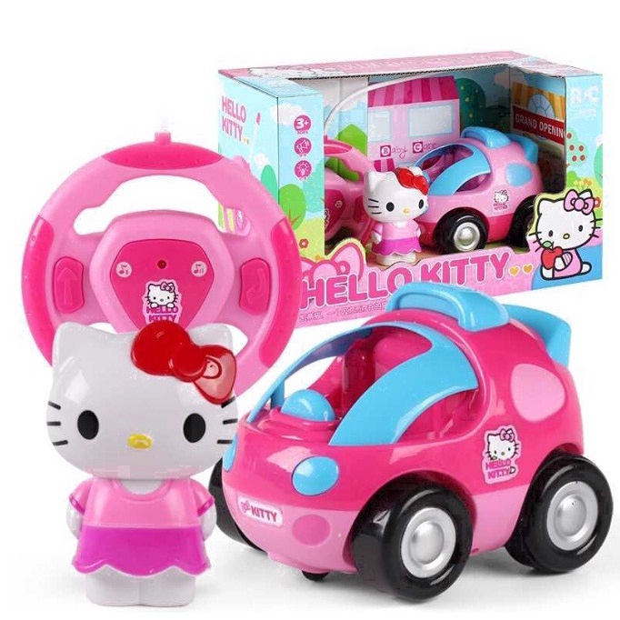 Đồ Chơi Xe Hơi Điều Khiển Từ Xa Hình DORAEMON / Mèo KITTY Có Nhạc Và