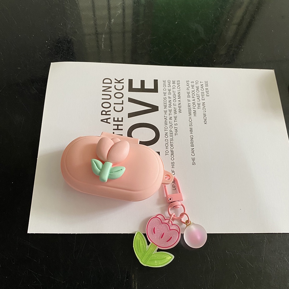 Vỏ Bảo Vệ Hộp Sạc Tai Nghe Huawei freebuds se Bằng Silicon Hình Hoa tulip Thời Trang