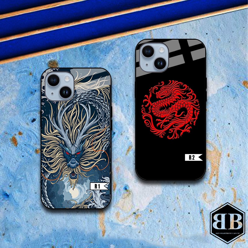 Ốp lưng kính cường lực Iphone 14 / Iphone 14 Plus hình rồng