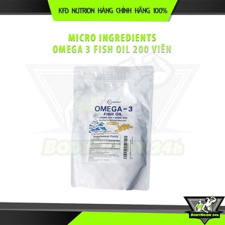 Microingredients omega 3 fish oil 200 viên bổ sung dha 900mg và epa 1200mg hàm lượng cao - mỹ