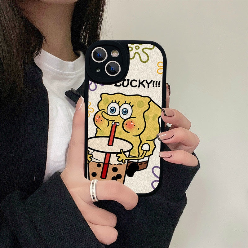 ️ Ốp lưng Hoạt hình Đơn giản Trọn gói Bao đựng Điện thoại SpongeBob SquarePants Bảo vệ chống bám vân tay chống rơi OPPO A16 A33 A53 A11X A9 2020 A11 A5s A15 A72 A76 A96 F9 F9pro F11