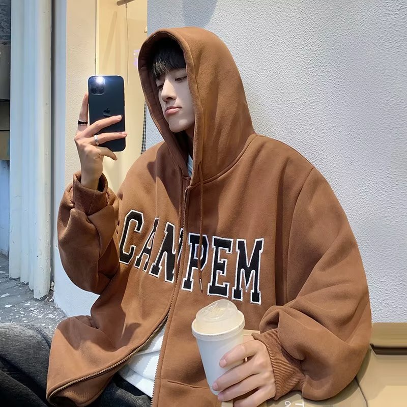 【Ba màu】áo khoác hoodie zip thời trang hàn quốc áo hoodie nam nữ harajuku simple áo hoodie form rộng