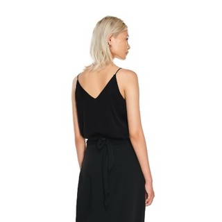 Áo lụa đen hai dây Aspirin Matte Silk Camisole