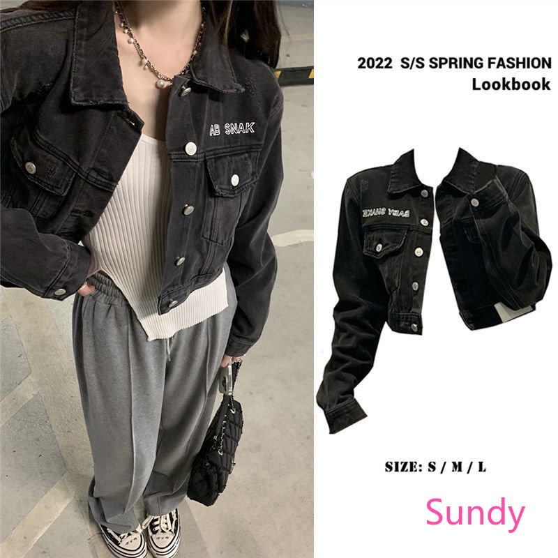 Áo Khoác Denim Tay Dài Thời Trang Dành Cho Nữ