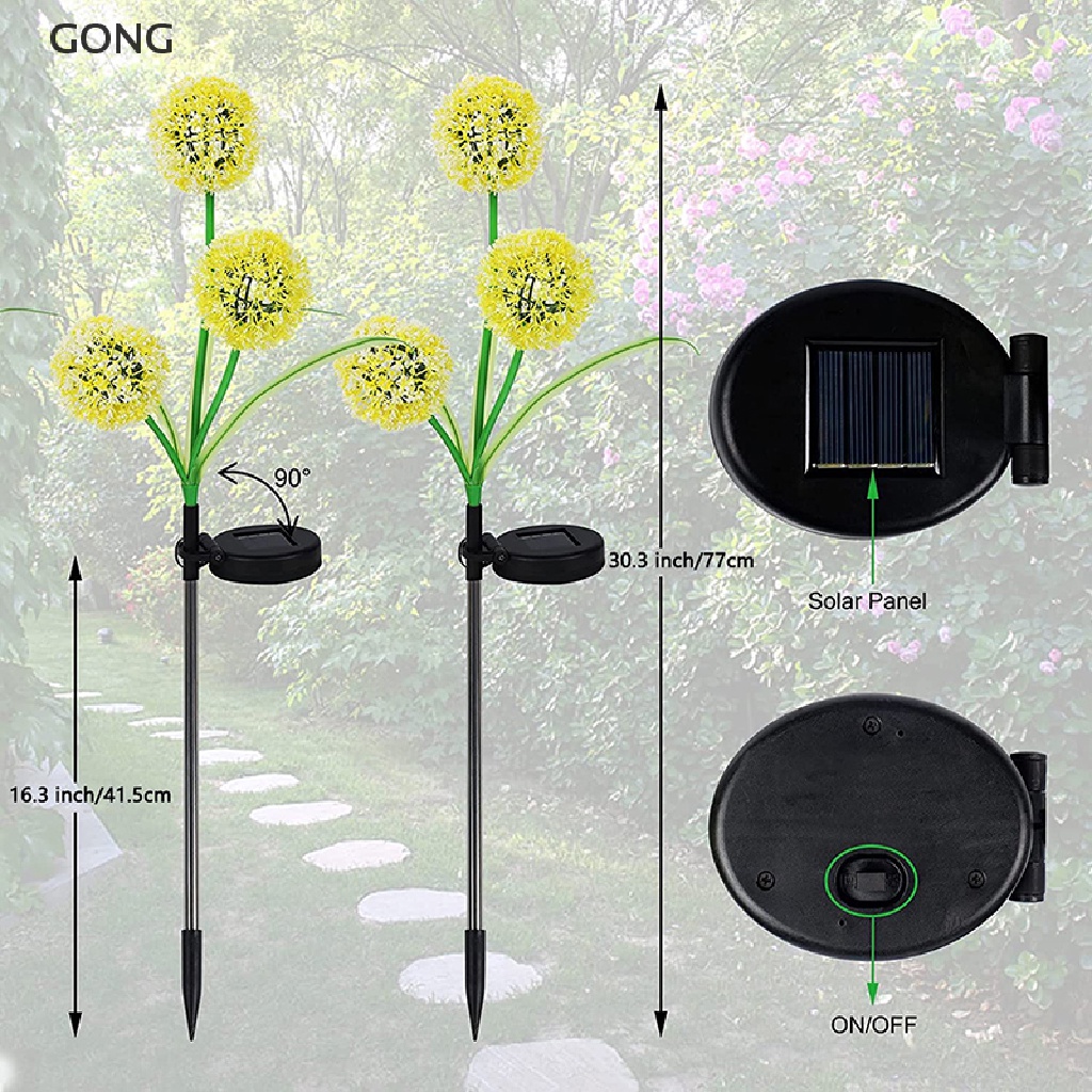 Bộ Đèn LED Trang Trí Vườn Chạy Năng Lượng Mặt Trời Hình Hoa Bồ Công Anh