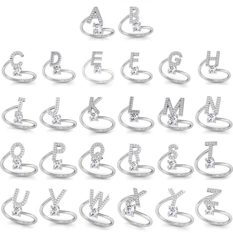 Nhẫn MAYEBE LAVEND bằng bạc khắc chữ có thể điều chỉnh kích cỡ thời trang