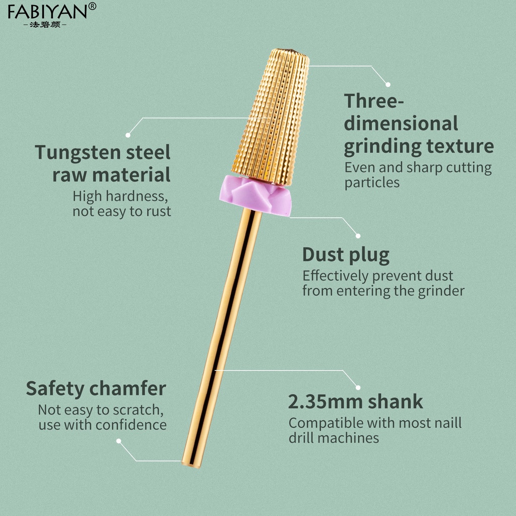 Mũi mài móng tẩy gel Fabiyan bằng titan siêu bền chất liệu cao