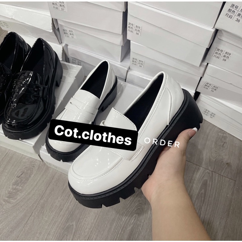 Giày lười oxford búp bê vintage đế bánh mì nữ kèm ảnh thật