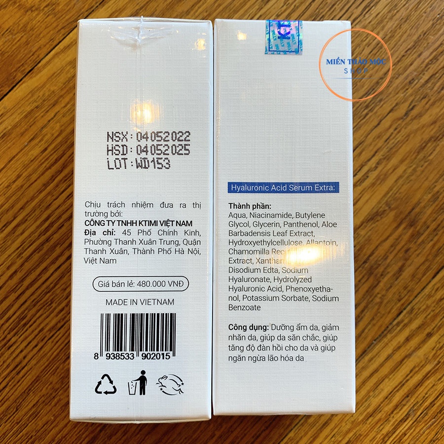 KTIMI HYALURONIC ACID SERUM EXTRA - Serum cấp ẩm Ktimi căng mịn da