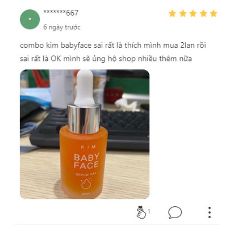 Serum KIM BABY FACE HA+ Da Trắng Căng Bóng, Mờ Thâm Nám, Ngăn Ngừa Lão Hóa, Chai 30ml