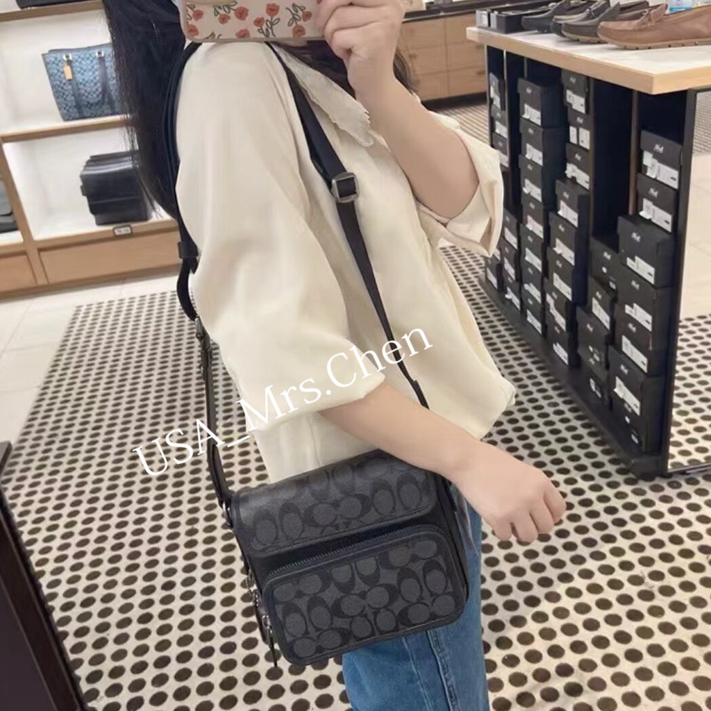 Túi máy ảnh COACH, chứng từ mua hàng chính hãng Túi máy ảnh Sullivan túi đeo chéo nam nữ