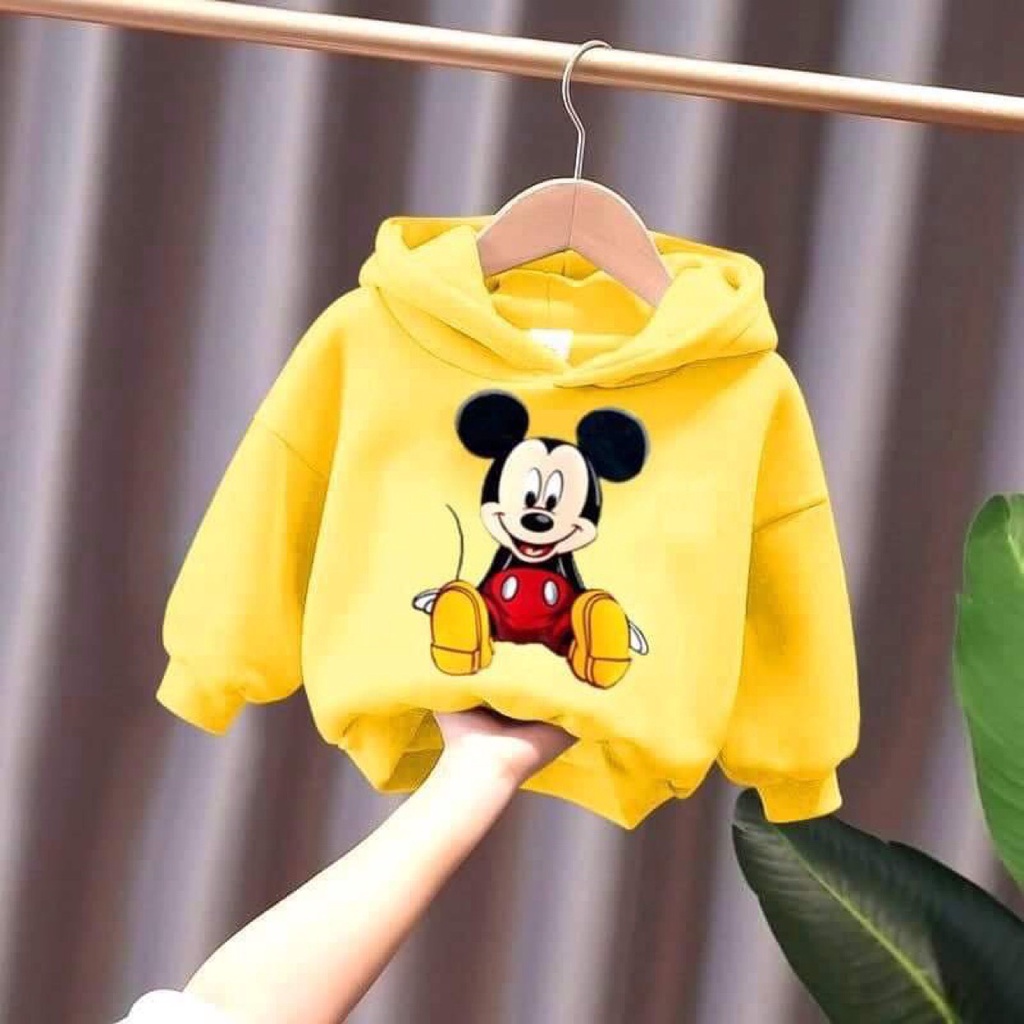 Áo nỉ hoodie trẻ em dành cho bé trai bé gái 8-25kg, hoodie cho bé in hình chuột mickey dễ thương,hàng may kĩ.HOODIE68