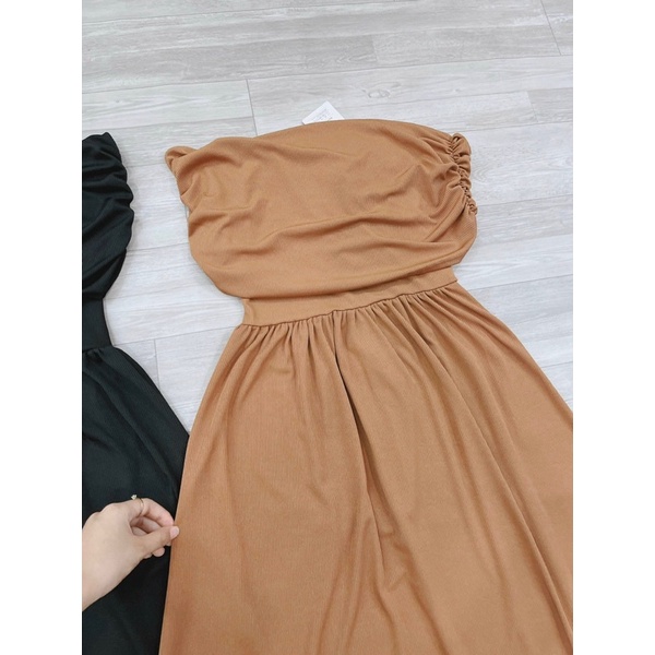 Váy tăm trễ vai dáng dài