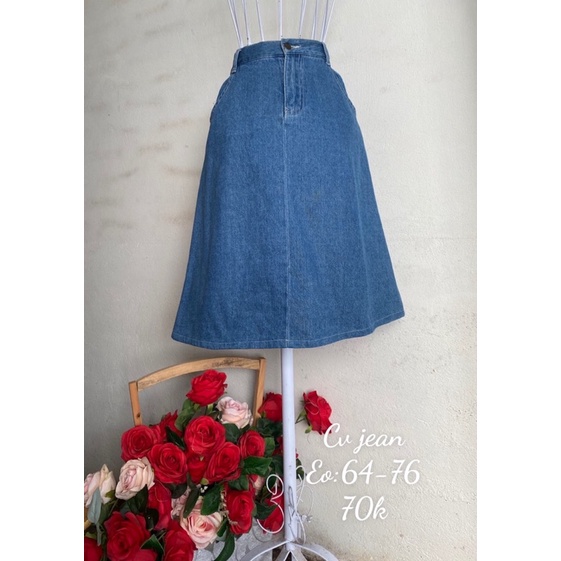 Chân váy Jean dáng dài