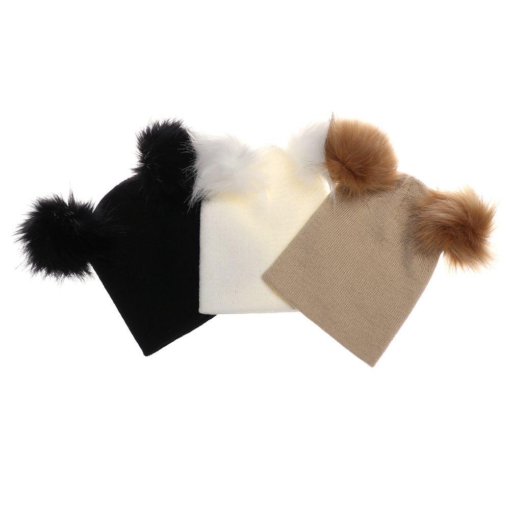 ESPO Mũ Len Beanie Mềm Mại Đính Quả Bông Cho Bé