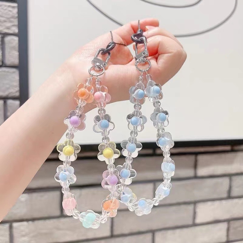 Dây treo trang trí điện thoại nhiều màu sắc xinh xắn hạt