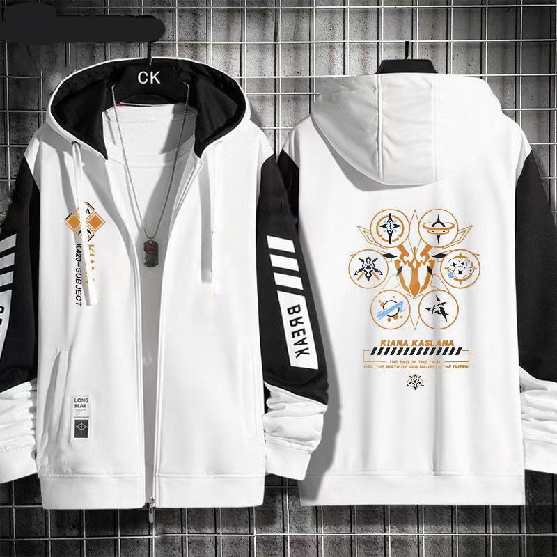 Honkai Impact 3 School Anime 3 Herrscher of the Sky Kiana Impression Two-Dimensional Jacket Men's Zip Sweater Jacket Tide