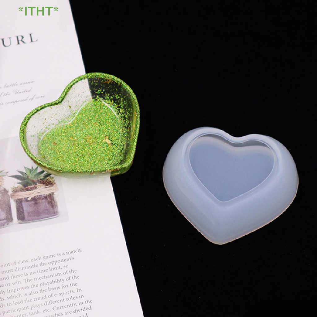 Khuôn Silicon Hình Trái Tim Dùng Làm Khay Đựng Hoa Handmade Mới